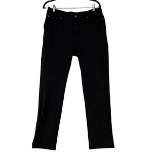 Escada Sport Black Linda Straight Leg Jeans Logo Embroidery US 14/44 German Y2K